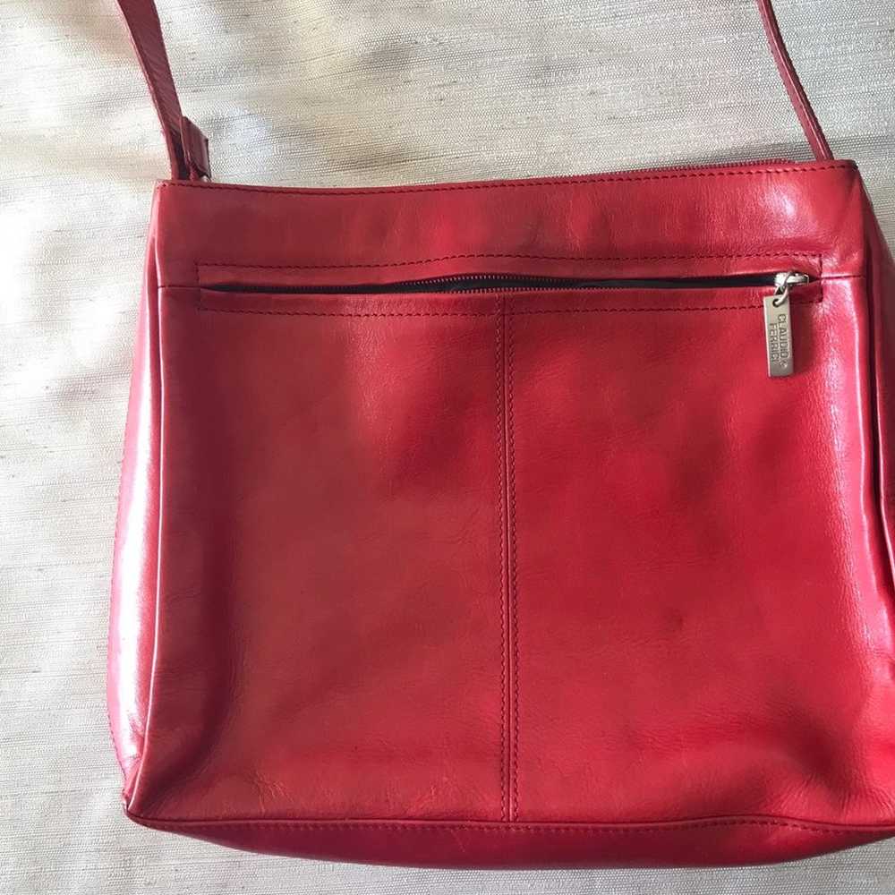 Claudio Ferrici Red Leather  Handbag - image 3