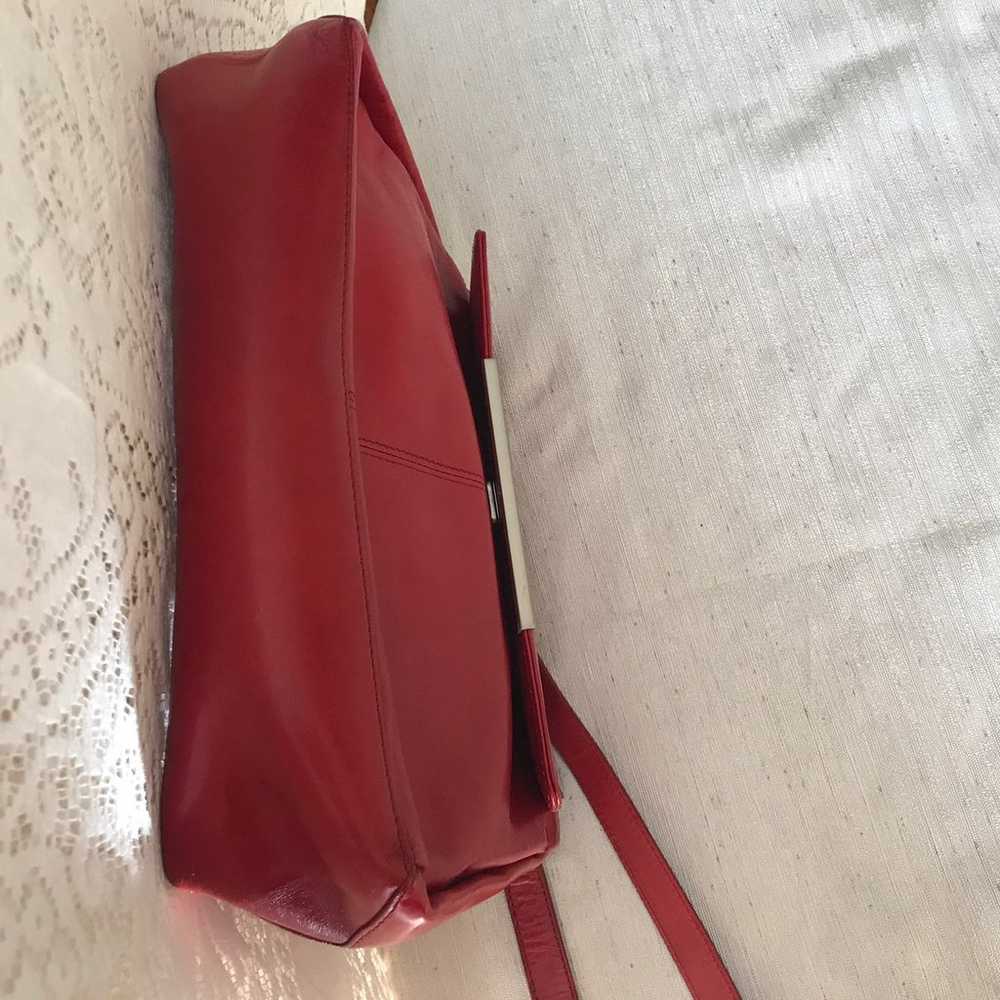 Claudio Ferrici Red Leather  Handbag - image 6