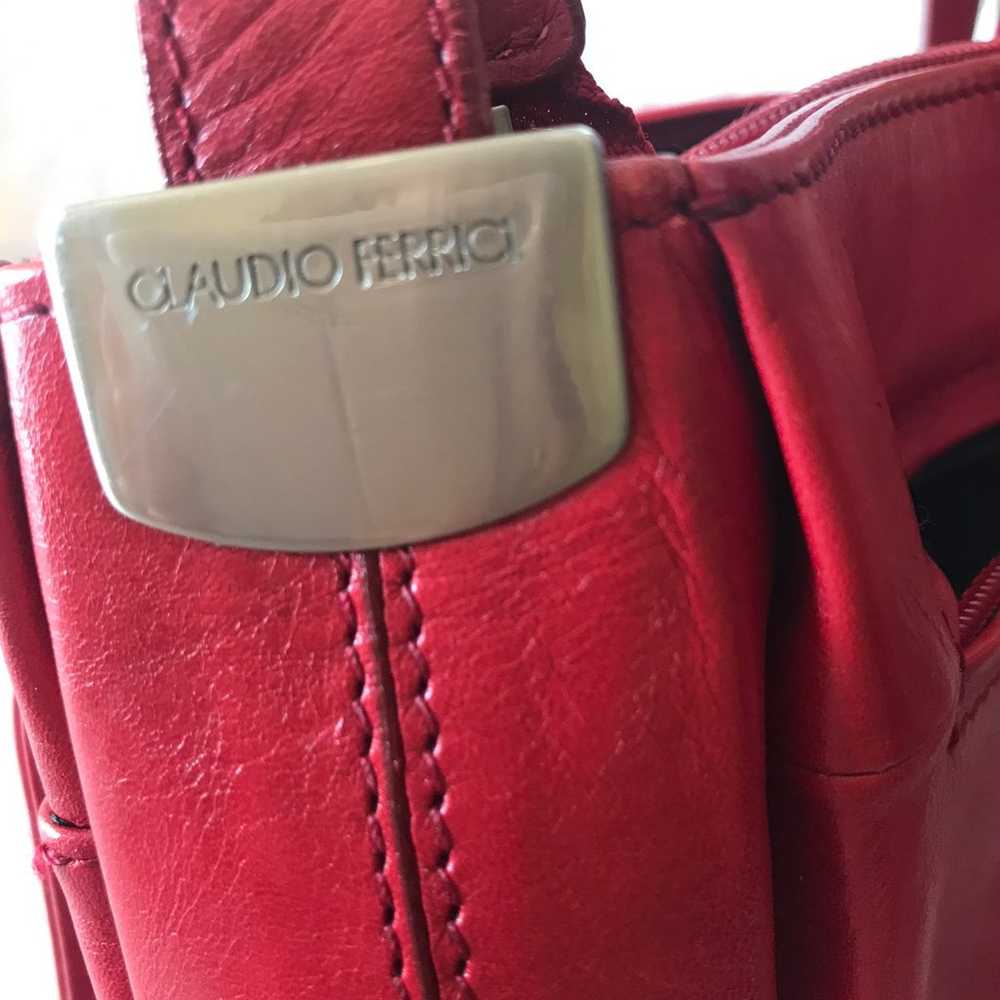 Claudio Ferrici Red Leather  Handbag - image 9