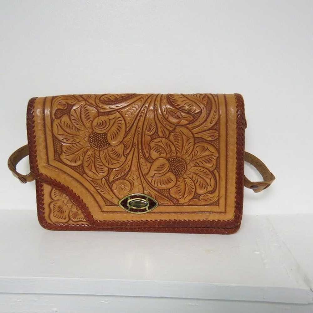 Vintage  Brown Genuine Leather Pocketbook / Purse… - image 1