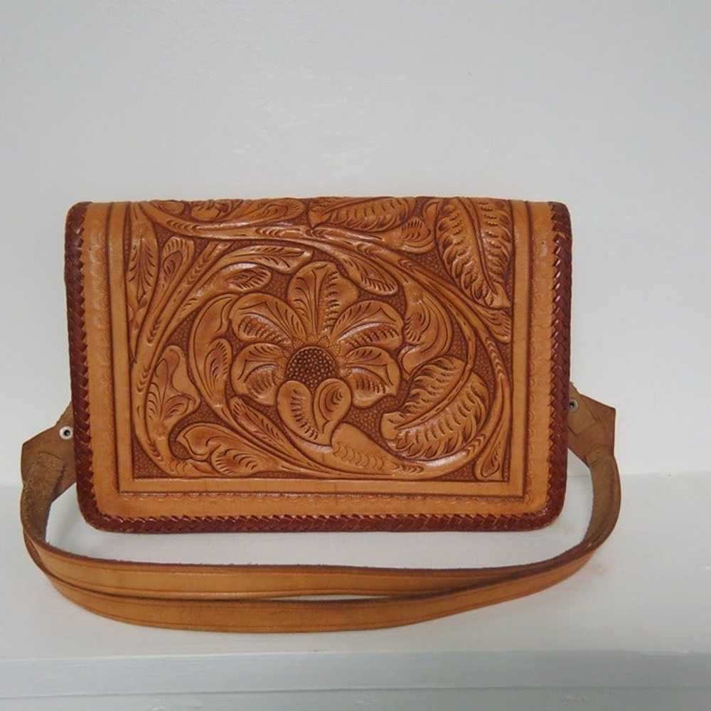 Vintage  Brown Genuine Leather Pocketbook / Purse… - image 2