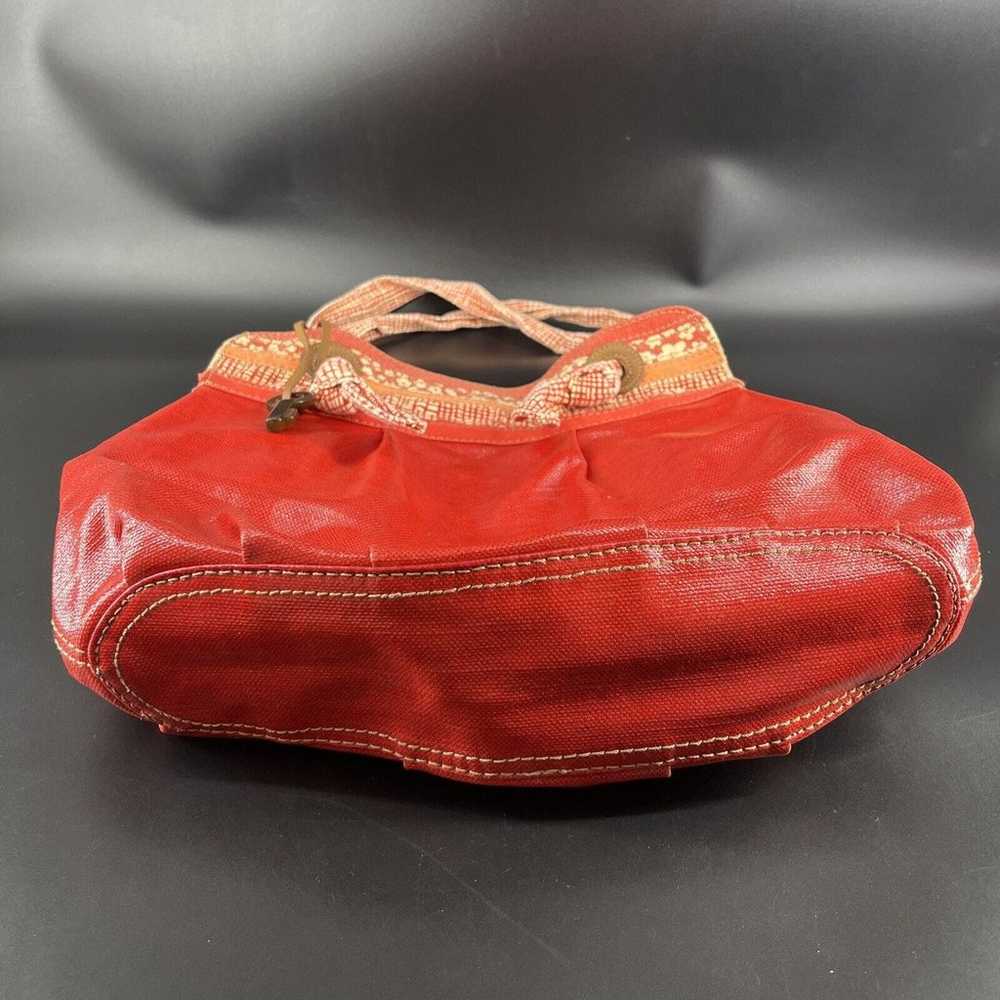 Vintage Inspired FOSSIL Shoulder Bag Coated Red C… - image 2