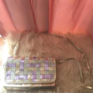 Vintage metallic crossbody leather bag - image 1