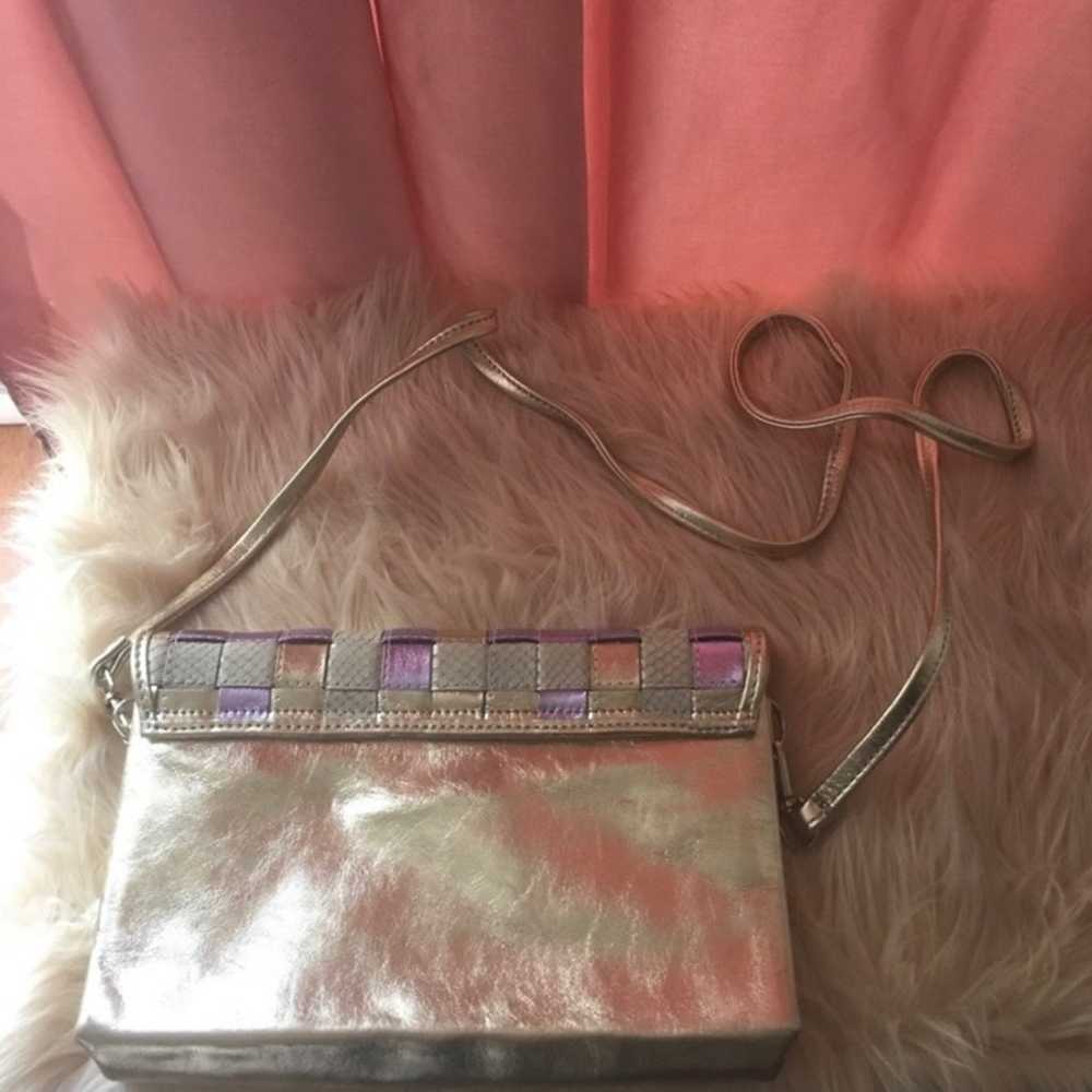 Vintage metallic crossbody leather bag - image 3