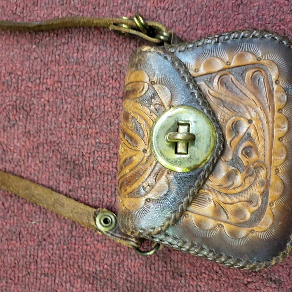 Vintage westesn leather clutch bag - image 2