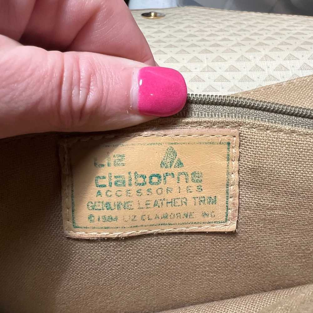 1984 Vintage Liz Claiborne Tan Coated Canvas Leat… - image 5