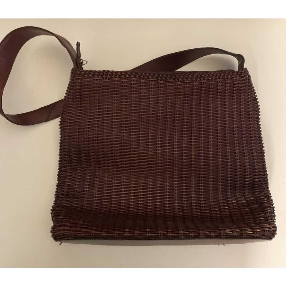 FOSSIL Vintage Woven Basket Weave Leather Shoulde… - image 2