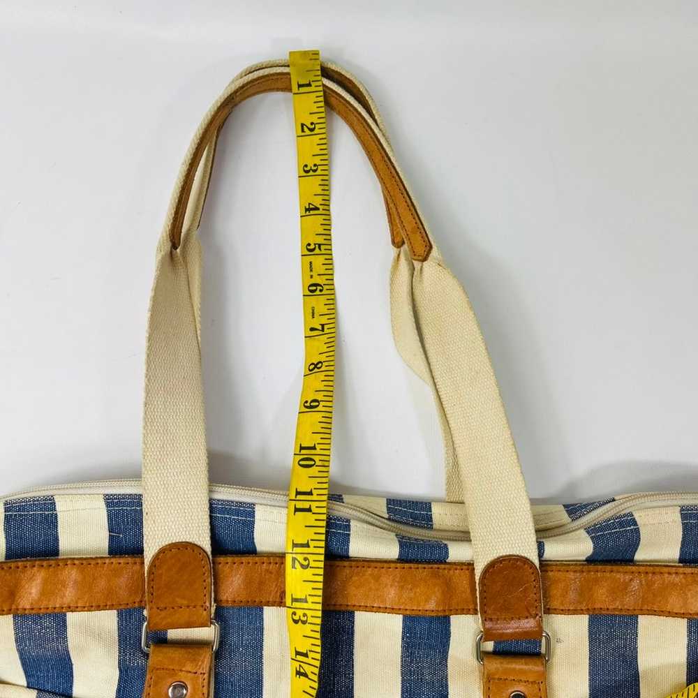 VTG 90s Eddie Bauer Nautical Striped Canvas Tote … - image 11