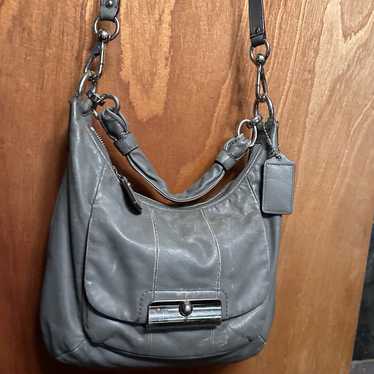 Coach Kristin Pewter Gray Leather Hobo Handbag - K