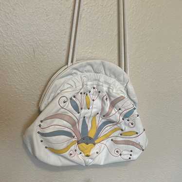 VINTAGE COLINI HANDBAGS Purse White Leather Color… - image 1