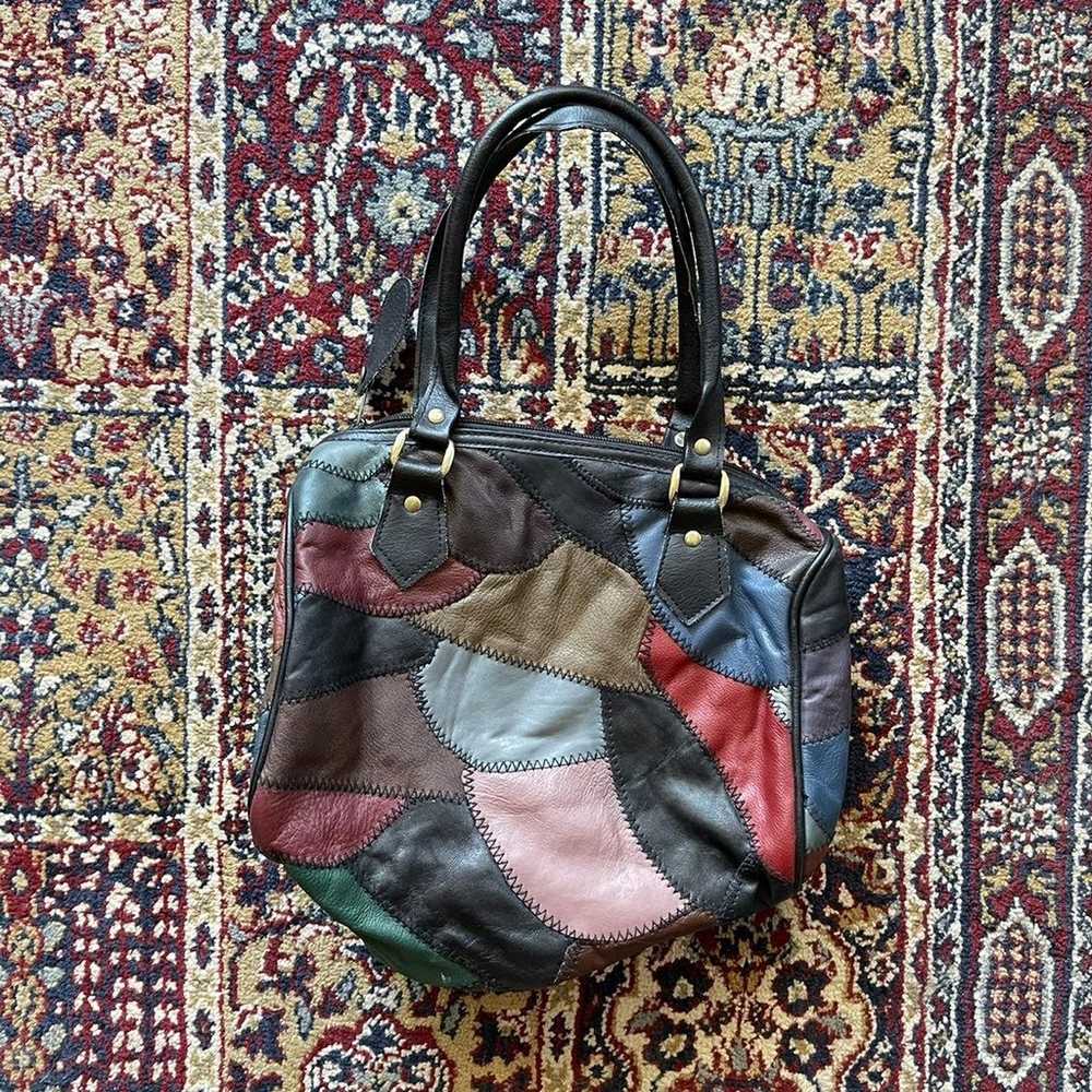 Stylish Vintage Leather patchwork purse - image 6