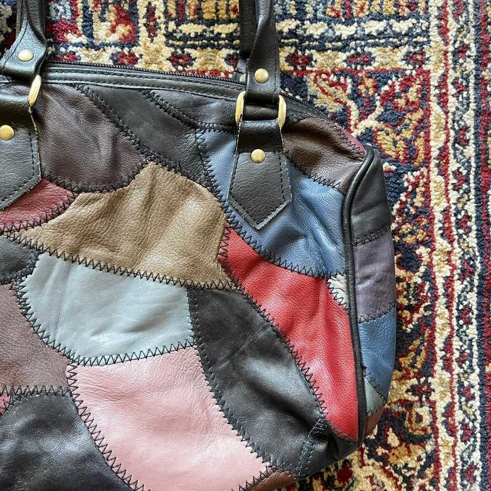 Stylish Vintage Leather patchwork purse - image 7