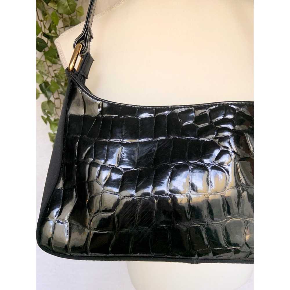 Vintage Jaclyn Smith Faux Crocodile Black Shoulde… - image 3