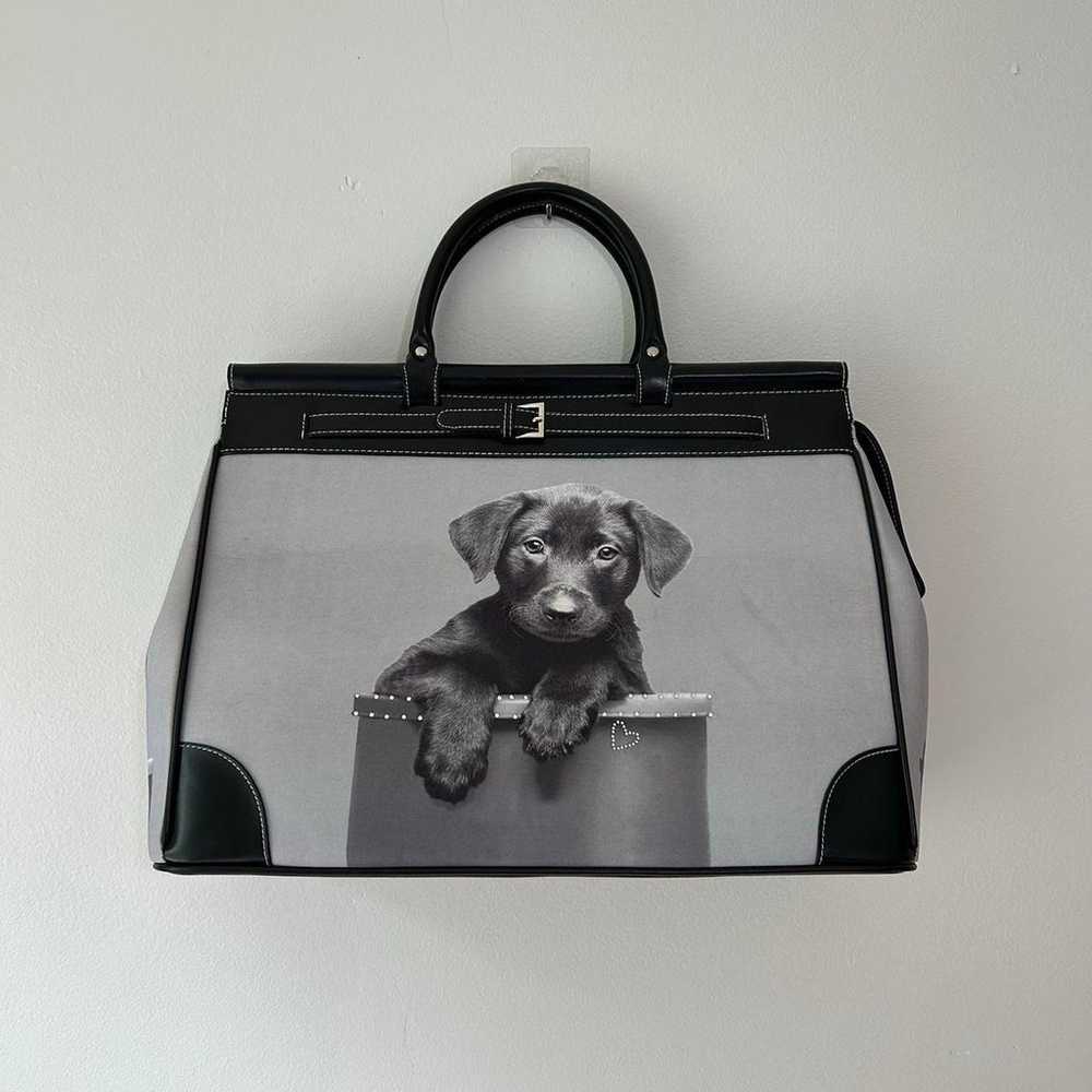 Vintage y2k  Grey and black puppy tote bag purse … - image 1