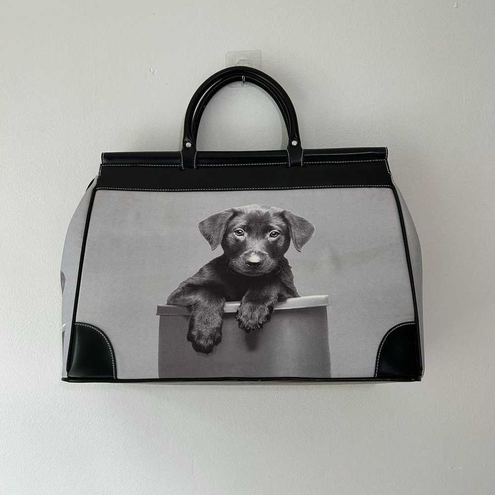 Vintage y2k  Grey and black puppy tote bag purse … - image 2