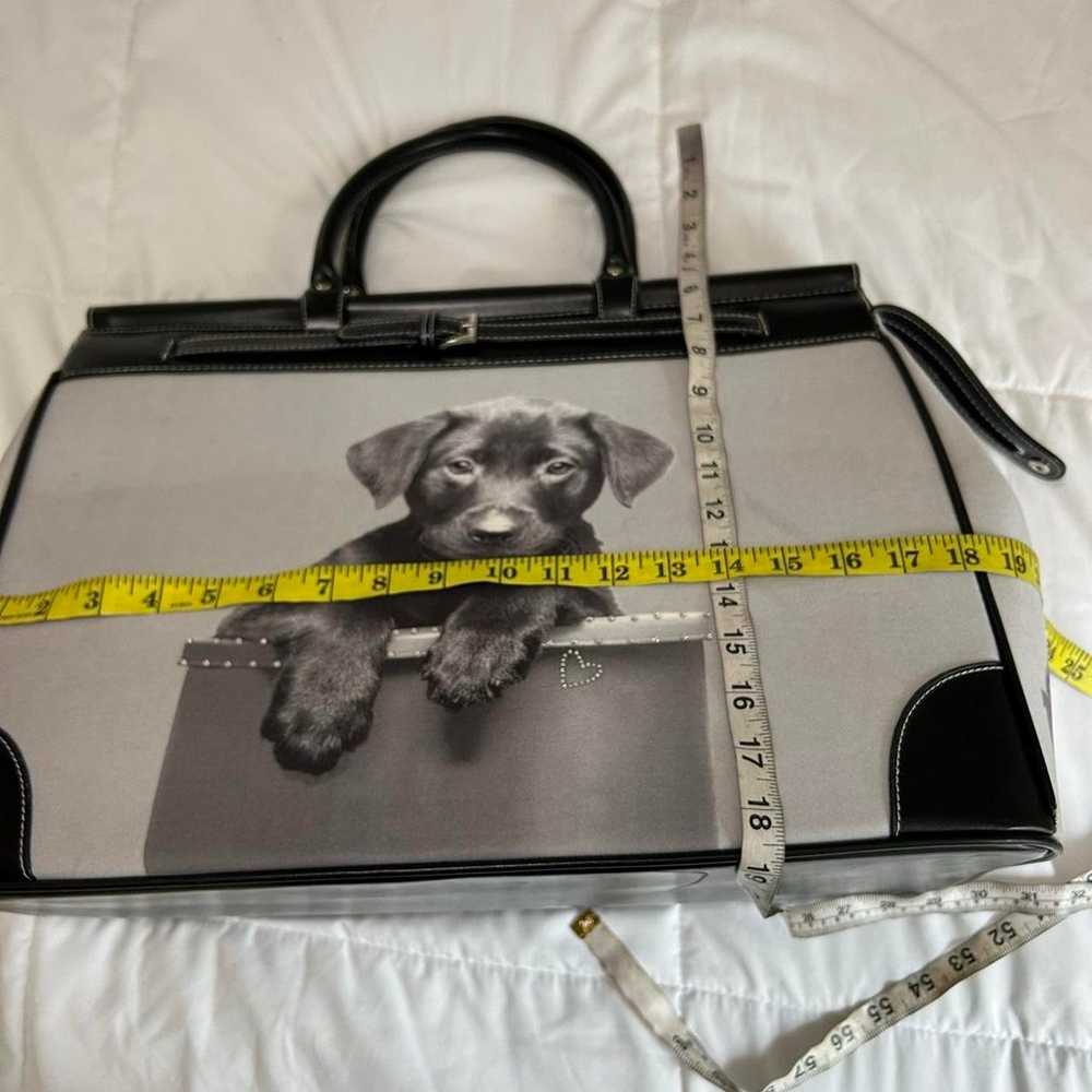 Vintage y2k  Grey and black puppy tote bag purse … - image 8