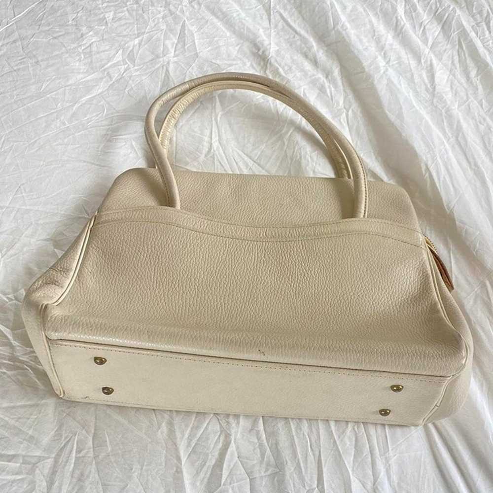 Vintage 80’s Cream Leather Shoulder Bag - image 5