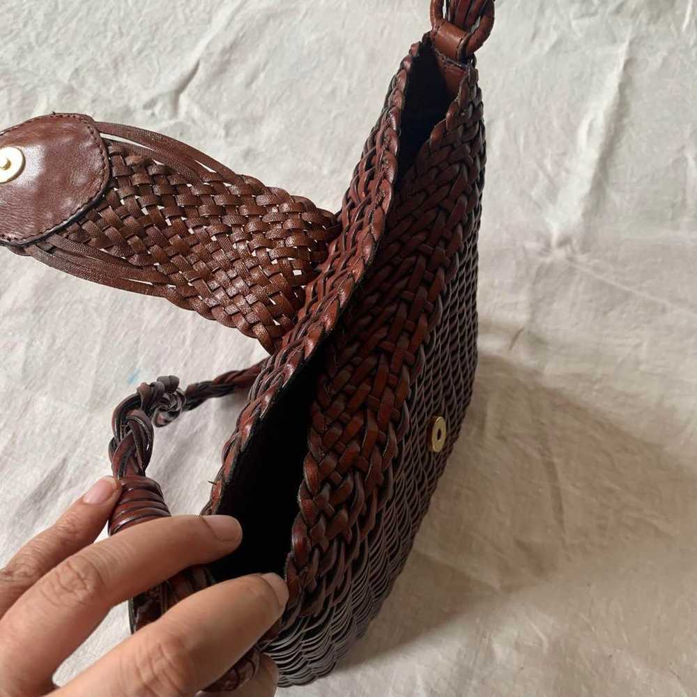 Leather Woven Shoulder Bag Vintage - image 7