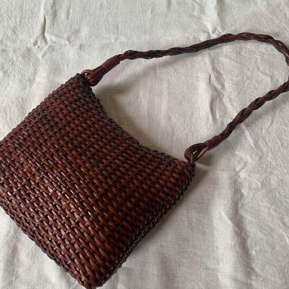 Leather Woven Shoulder Bag Vintage - image 8