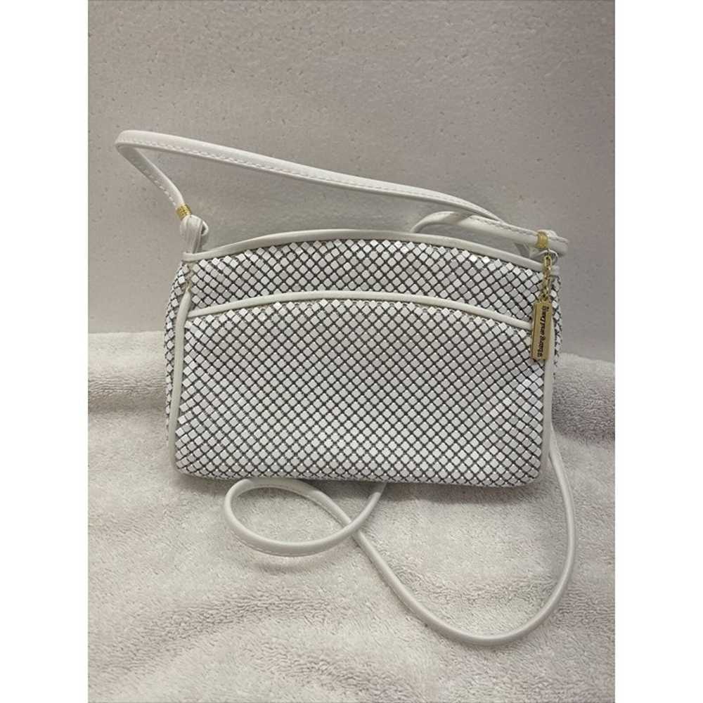 vintage Whiting And Davis  white mesh purse shoul… - image 1