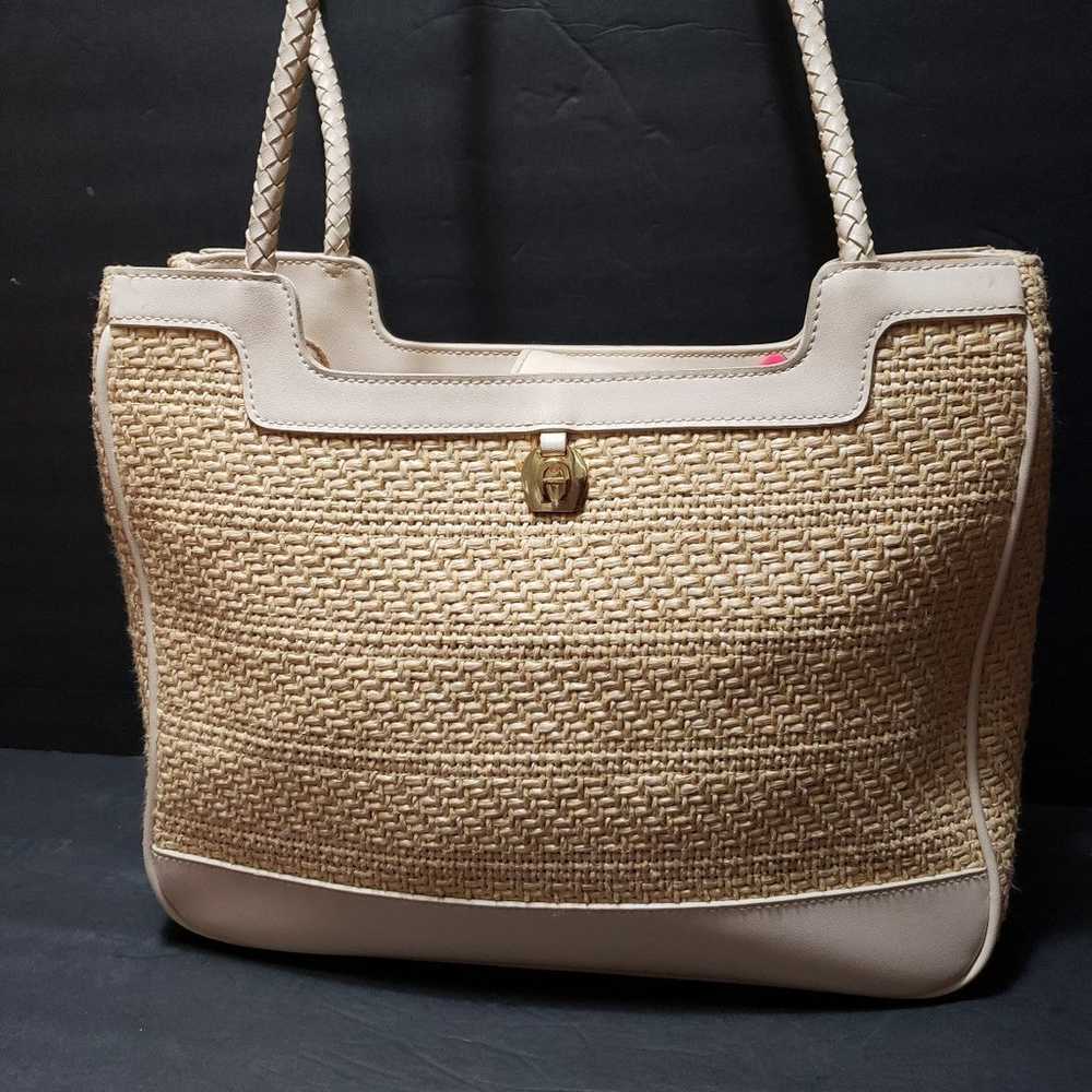 Vintage ETIENNE AIGNER Woven Straw Tote - image 1