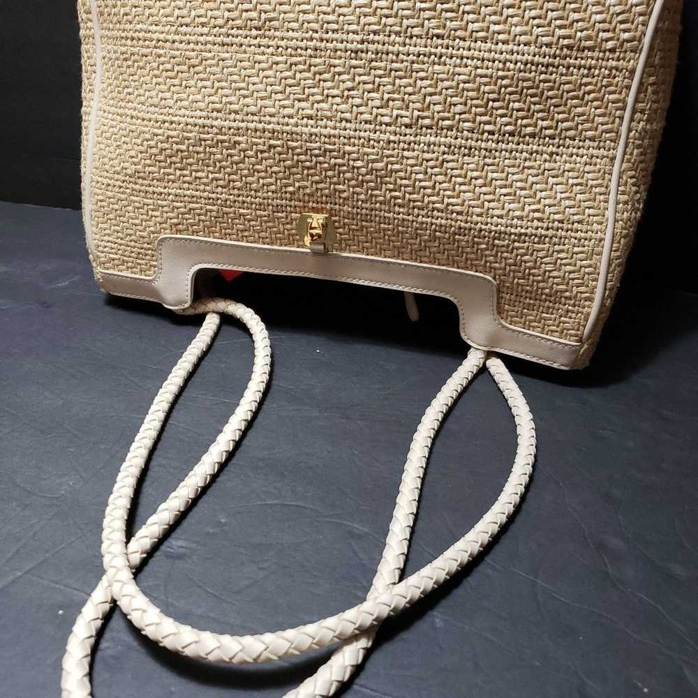 Vintage ETIENNE AIGNER Woven Straw Tote - image 6