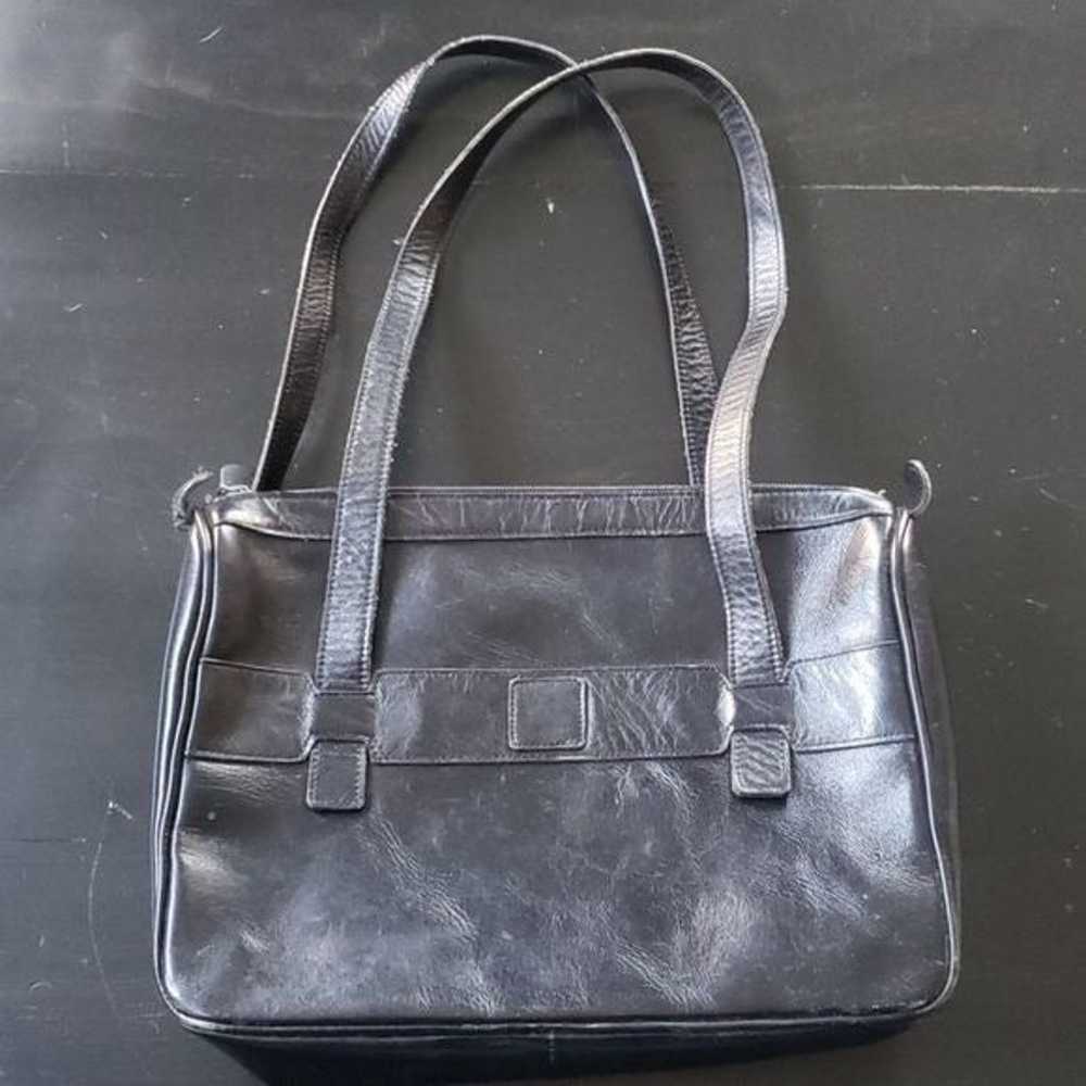 Vintage Black Leather Saks 5th Avenue Purse - image 2