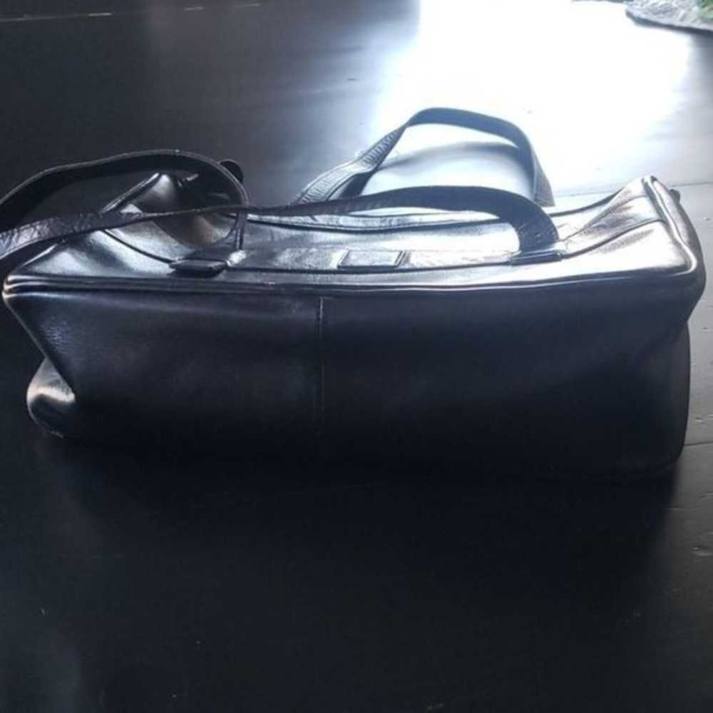 Vintage Black Leather Saks 5th Avenue Purse - image 8