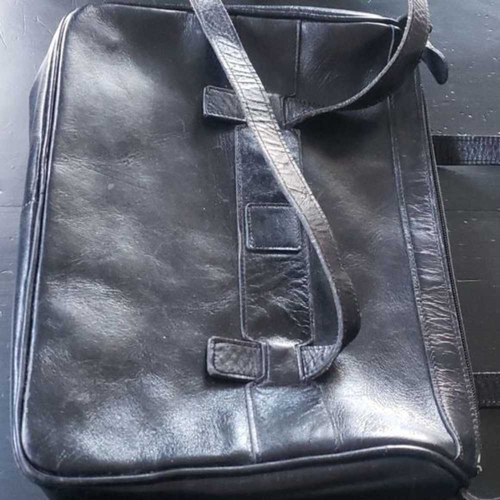 Vintage Black Leather Saks 5th Avenue Purse - image 9