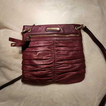 Vintage Etienne Aigner Burgundy pleated Crossbody… - image 1