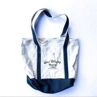 Walt Disney World Cream Navy Canvas Tote