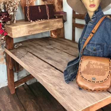 Handmade Carmel Leather Train Bag Boho - image 1