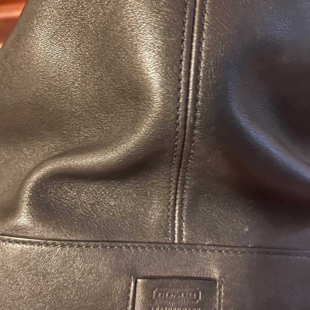 Coach Black Leather Shoulder Tote Bag Vintage - image 5