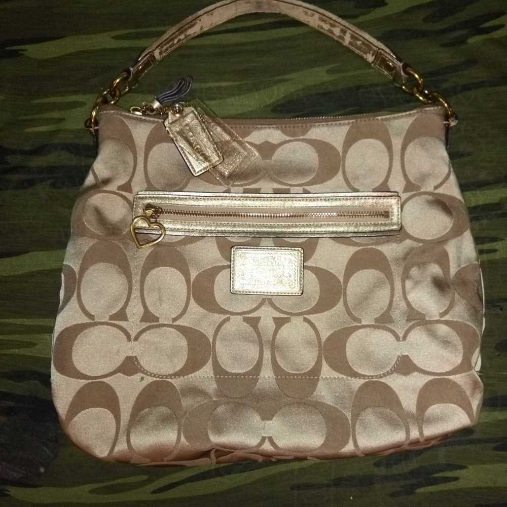 Signature Poppy Daisy Coach Purse - image 1