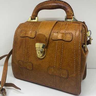 Genuine leather mini doctor bag shoulder 2way vin… - image 1