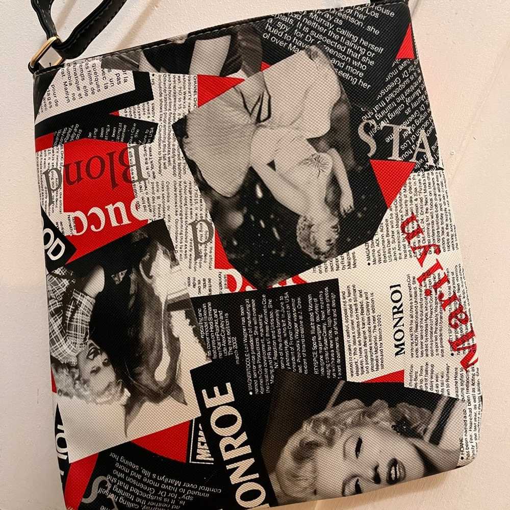 Marilyn monroe purse crossbody habdbag newspaper … - image 1