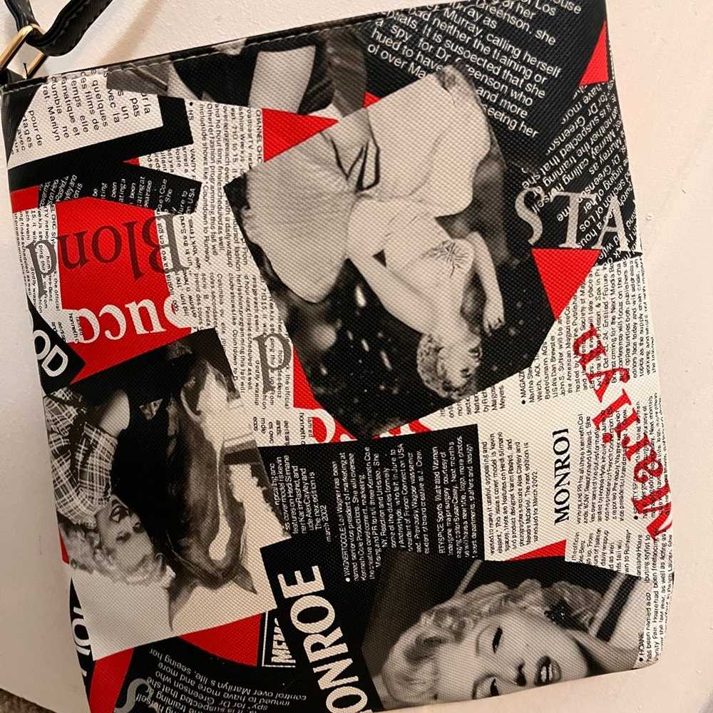 Marilyn monroe purse crossbody habdbag newspaper … - image 5