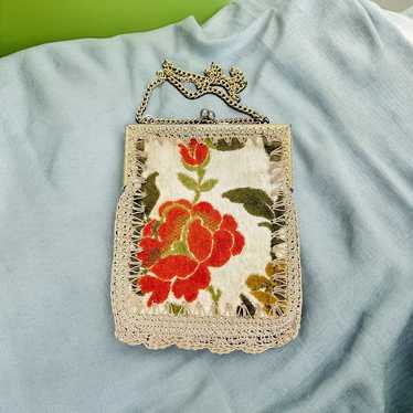 VINTAGE Mister Simon Ernest Floral Tapestry Clasp… - image 1