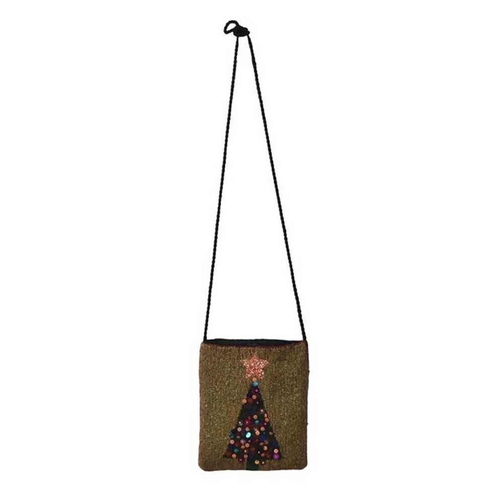 Vintage Beaded Christmas Tree Crossbody Bag Purse… - image 4