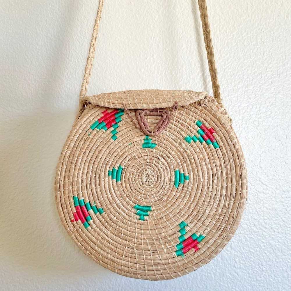 Vintage woven basket purse - image 2