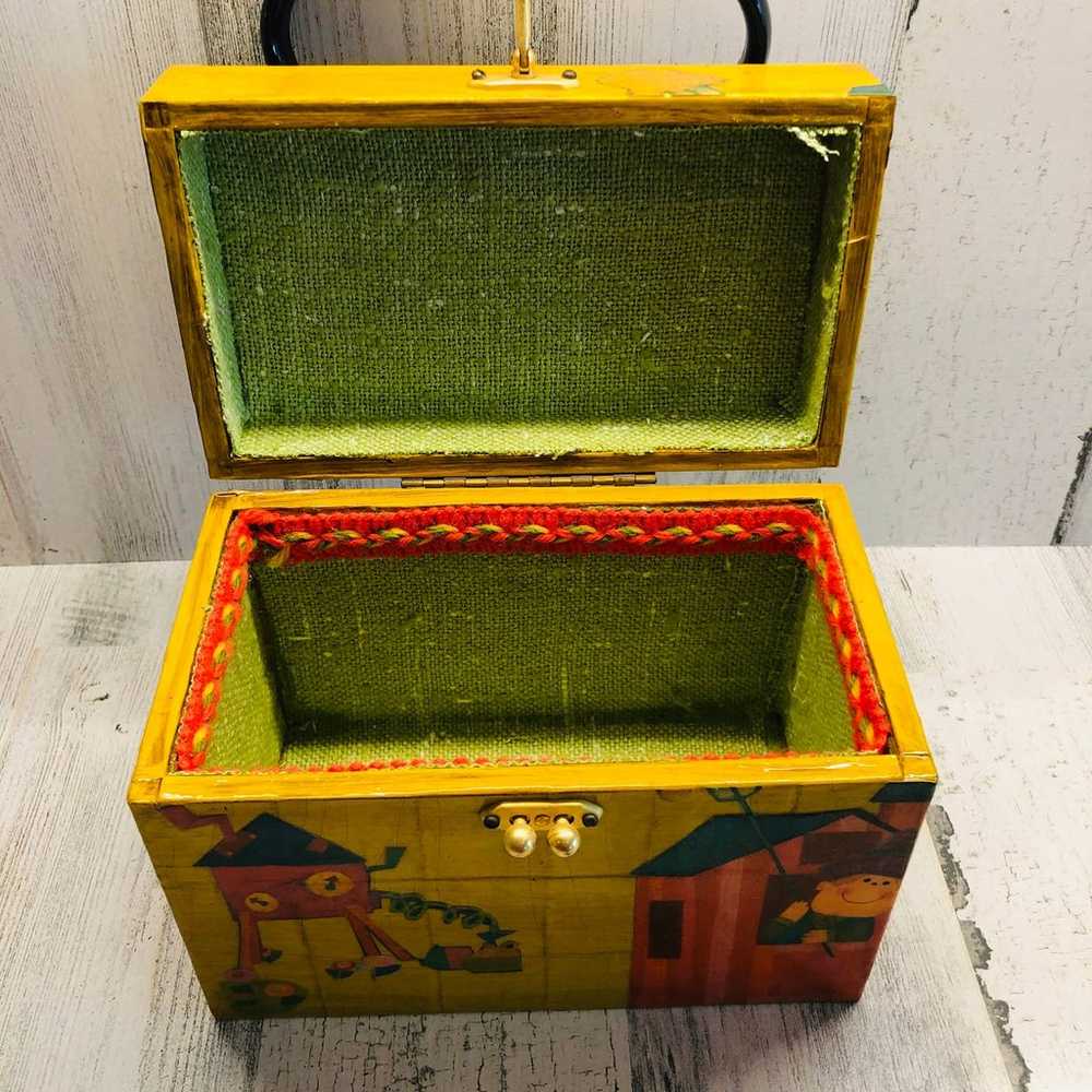 Vintage Decoupage 60s/70s Mustard Purse EUC - image 2