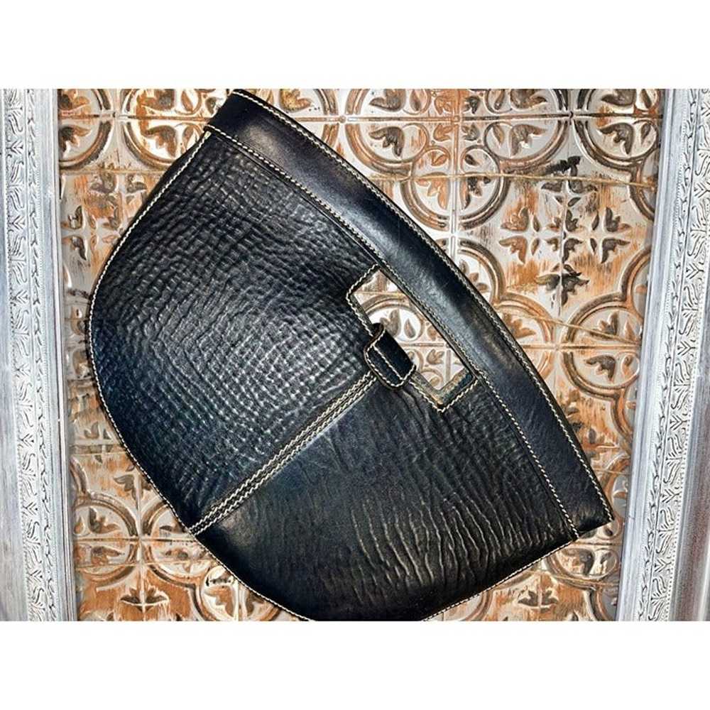 Vintage Navy Blue Ciolo Leather Clutch Purse - image 2