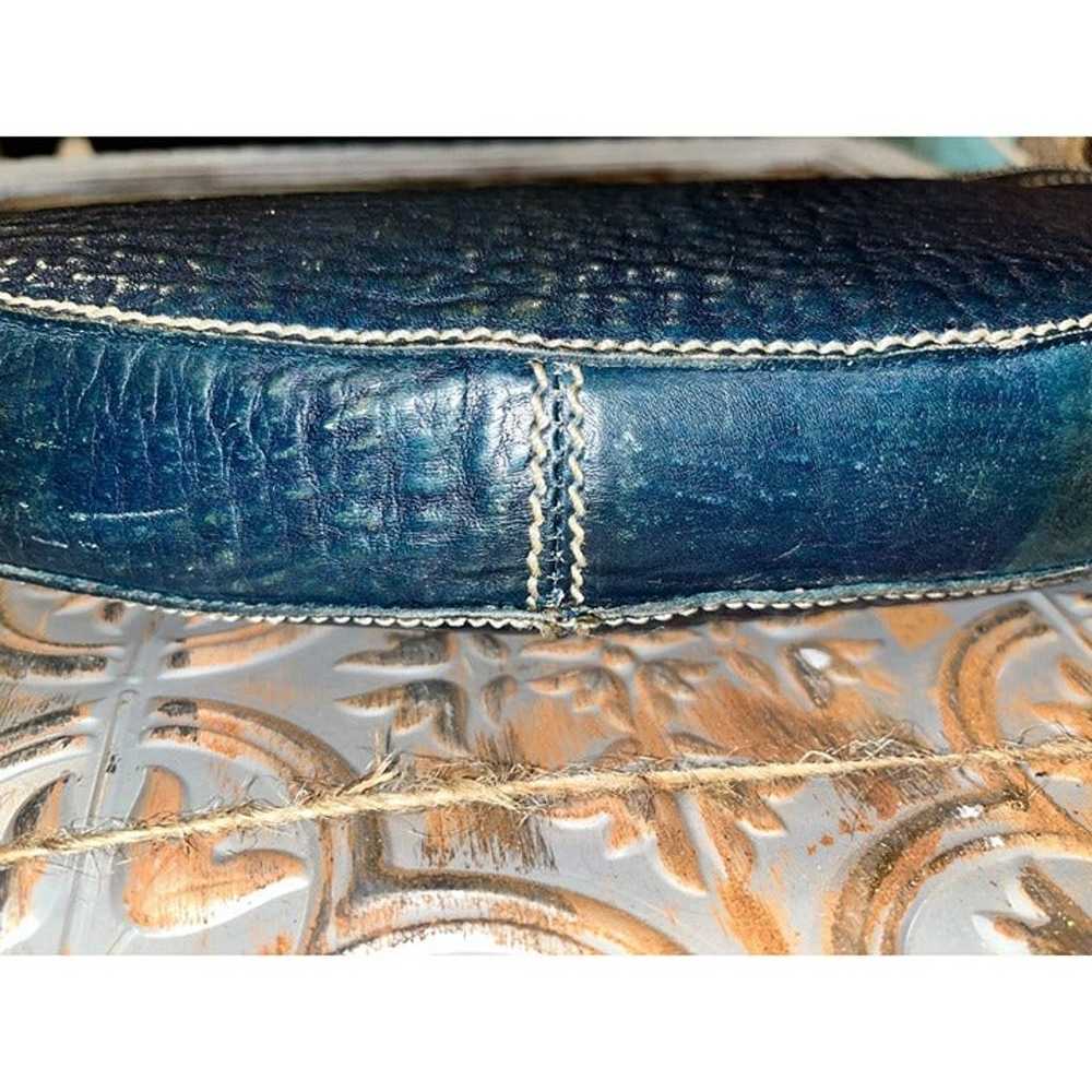 Vintage Navy Blue Ciolo Leather Clutch Purse - image 4