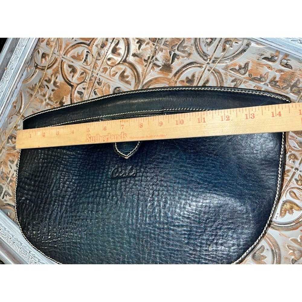 Vintage Navy Blue Ciolo Leather Clutch Purse - image 5