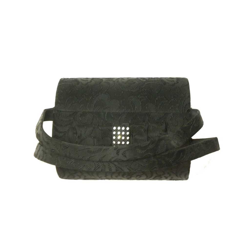 90s Black Silk Barrel Box Purse with Rhinestones … - image 7