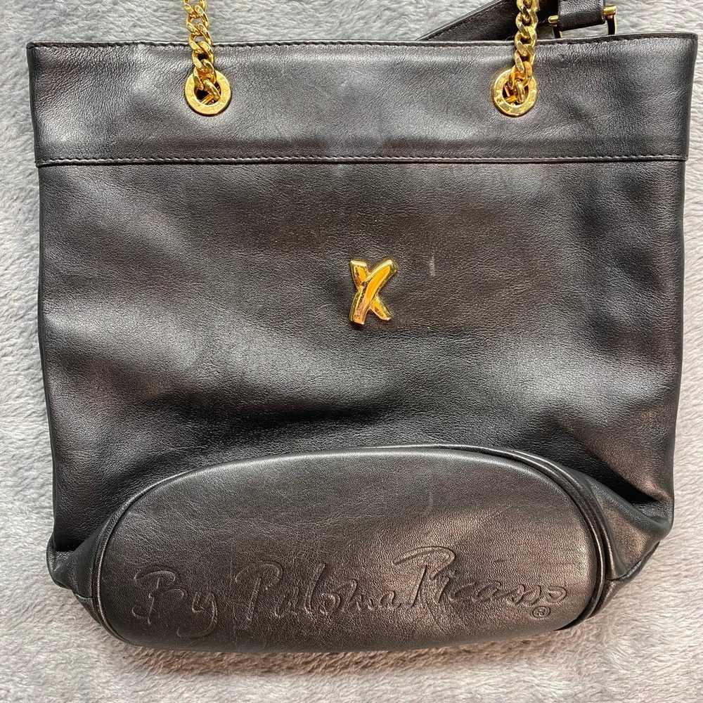 Paloma Picasso Vintage Black Leather Crossbody Sh… - image 5