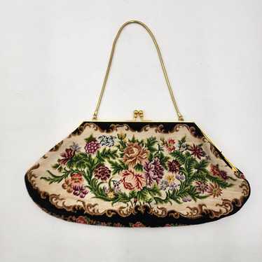 Vintage Tapestry Floral Petite Handbag - image 1