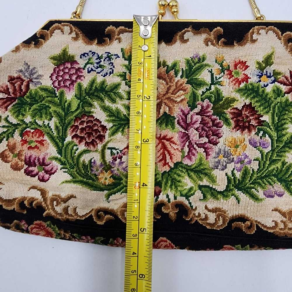 Vintage Tapestry Floral Petite Handbag - image 3