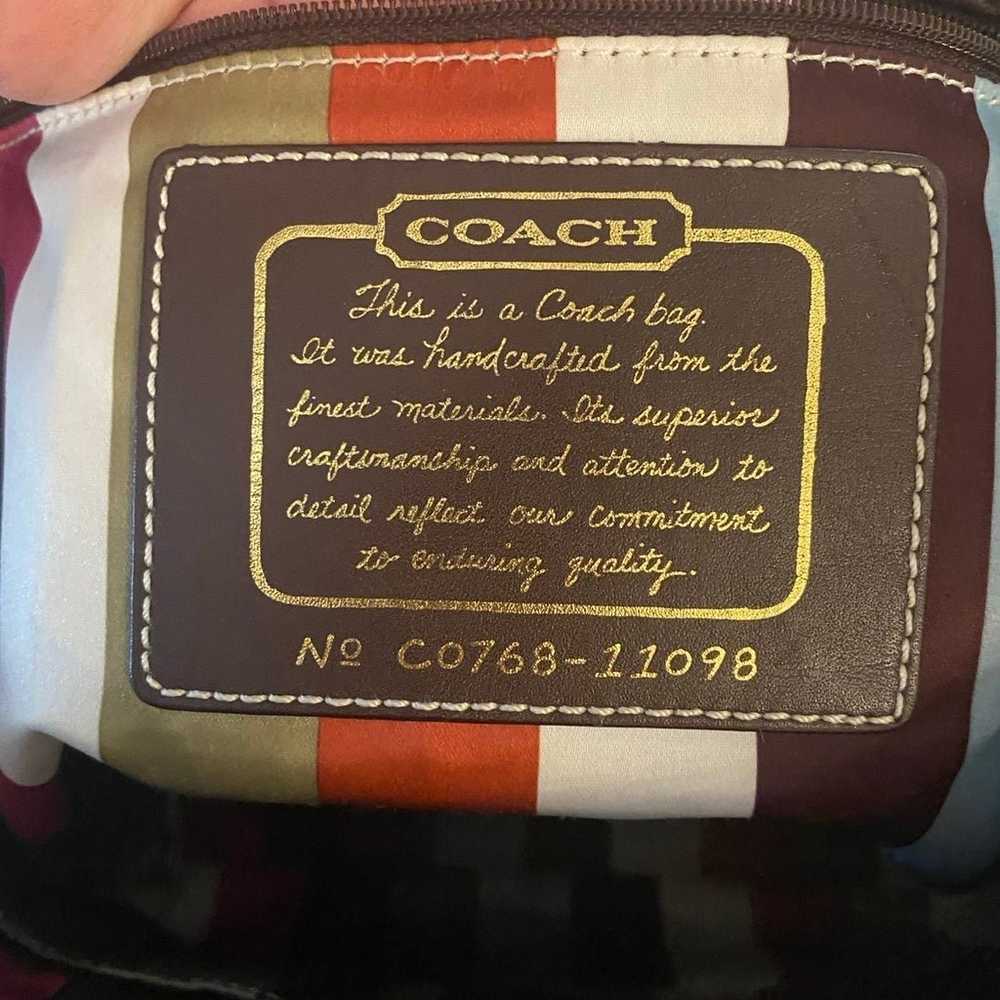 COACH Vintage Canvas Tan Brown Shoulder Handbag - image 5