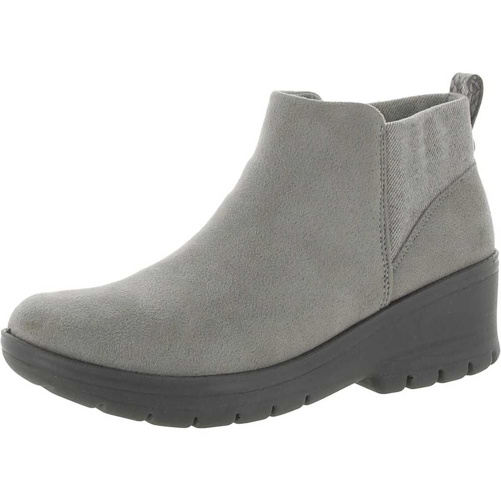 Bzees Womens Boston Gray Faux Suede Booties Shoes… - image 4